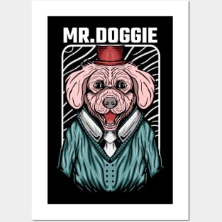 Mr Doggie Tshirt Illustration Posters and Art